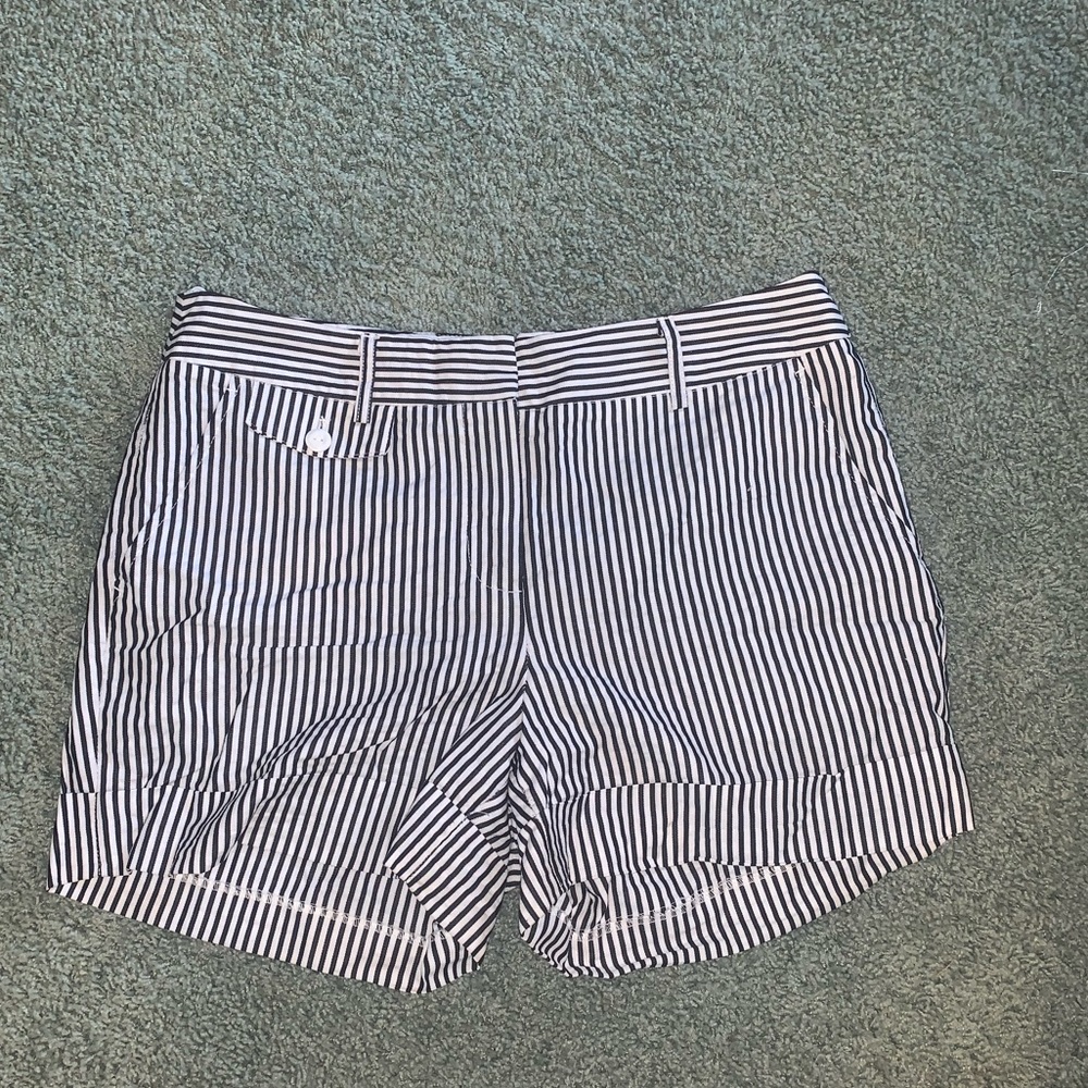 Bask Atelier black and white striped shorts